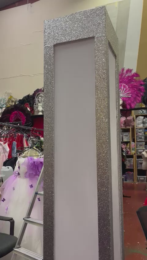 Silver Glitter Pillar