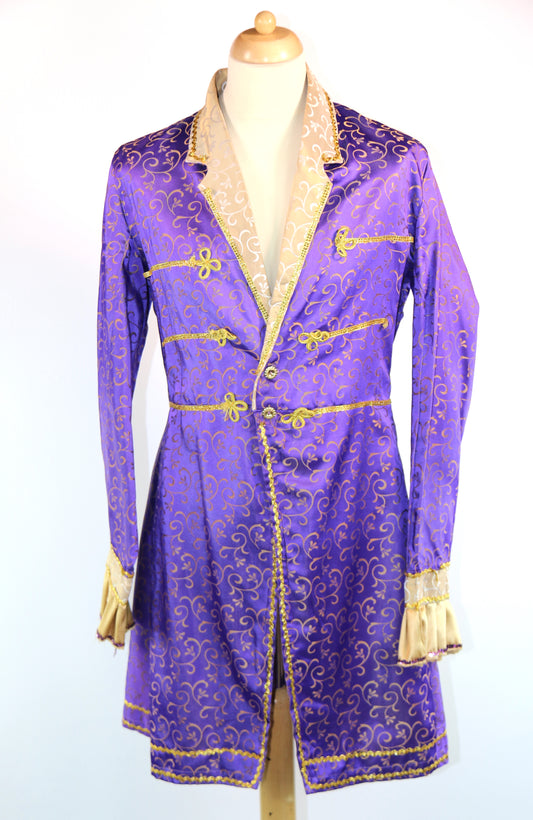 Purple Brocade Frock Coat