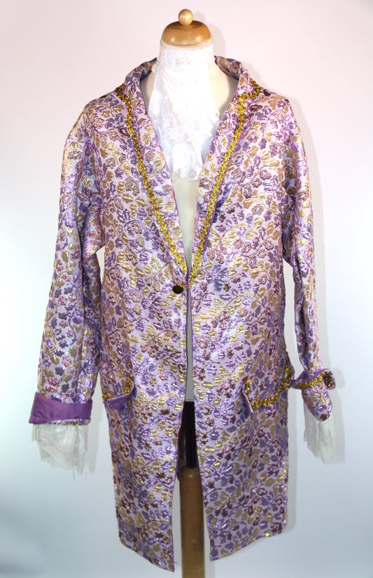 Purple Gold Brocade Shay Court Coat Panto Deluxe