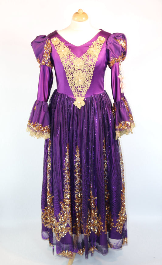Purple Gold Traditional Deluxe Panto Gown