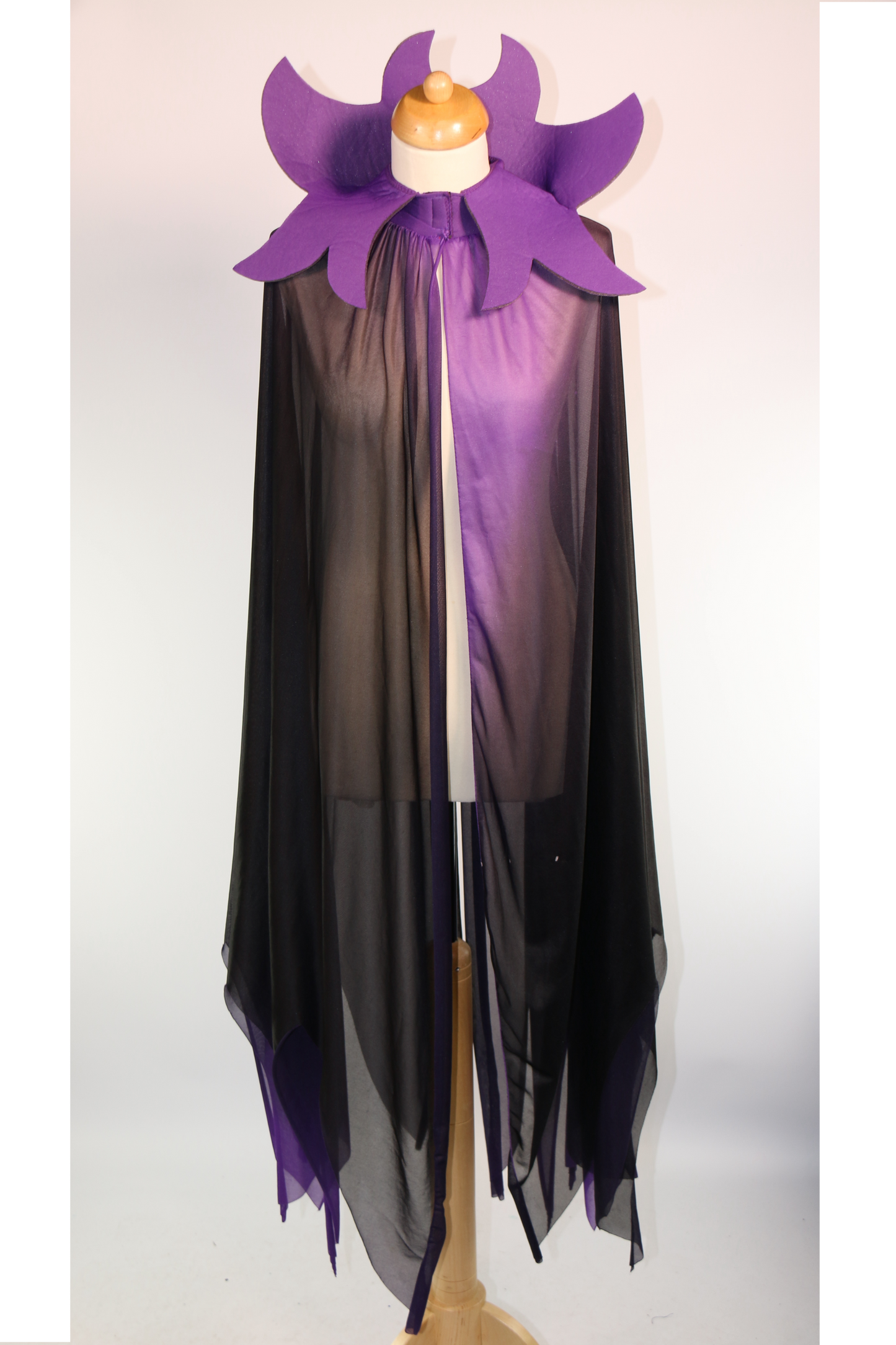 Purple High Collar Cape