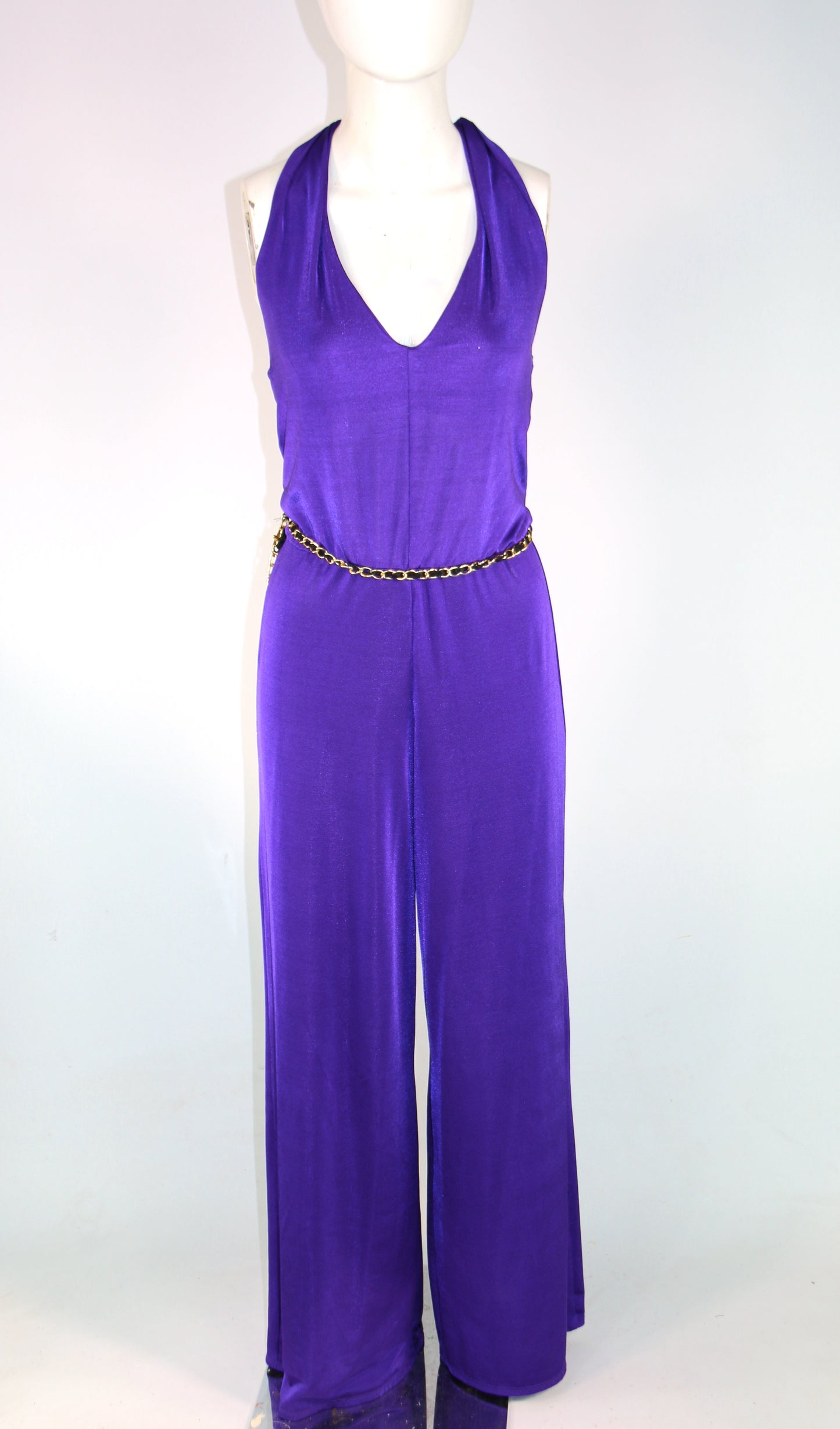 Purple Belted Jumpsuit