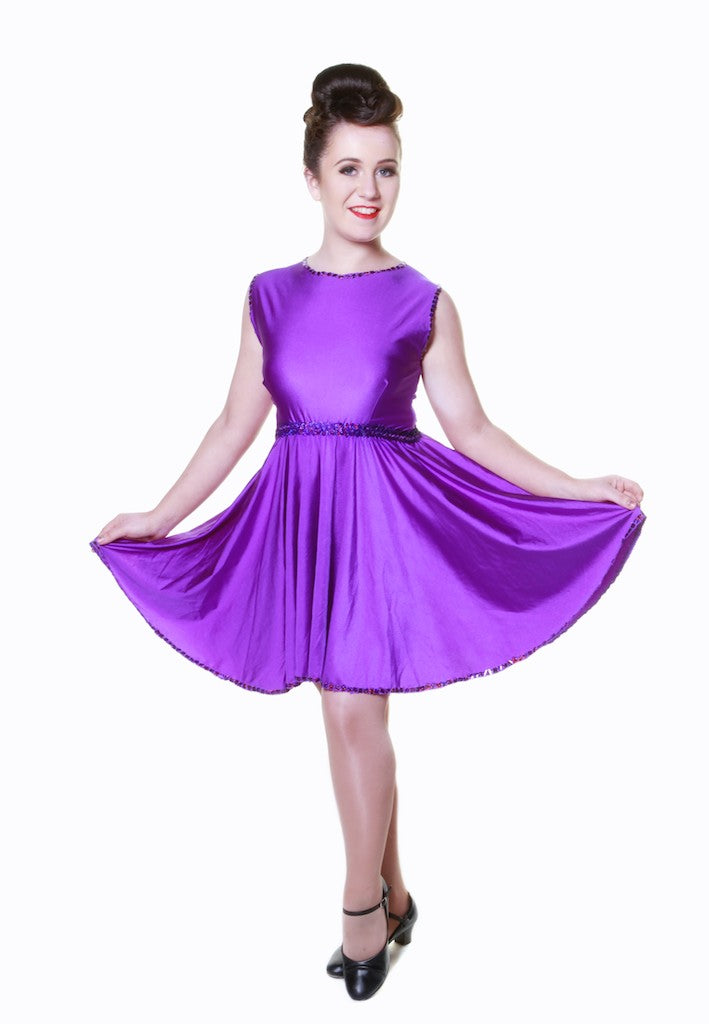 Purple Lycra Skater Dress