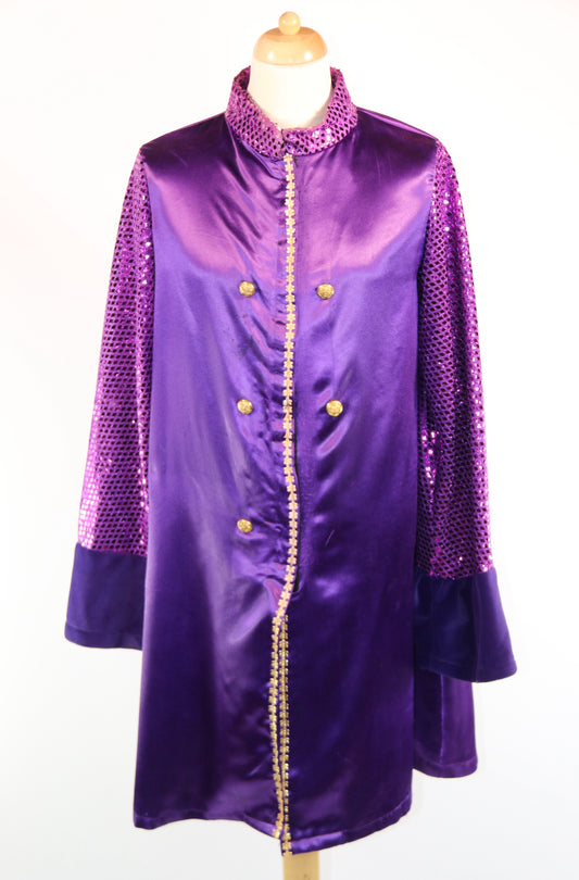 Purple Sequin Sleeve  Panto Deluxe Coat