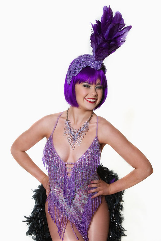 Purple Gold Feather Crown Small