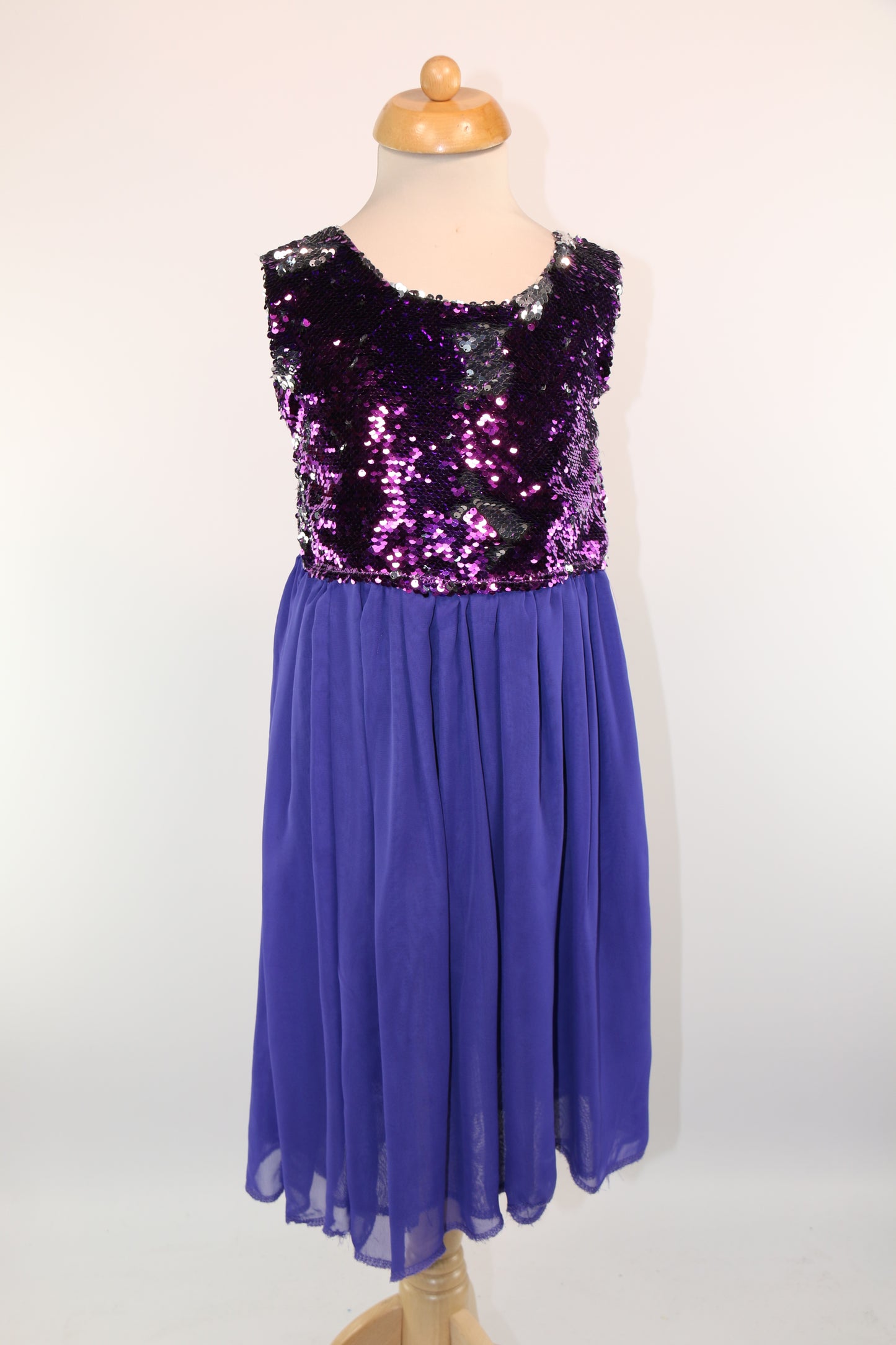 Purple Silver Reversible Sequin Lyrical Dress