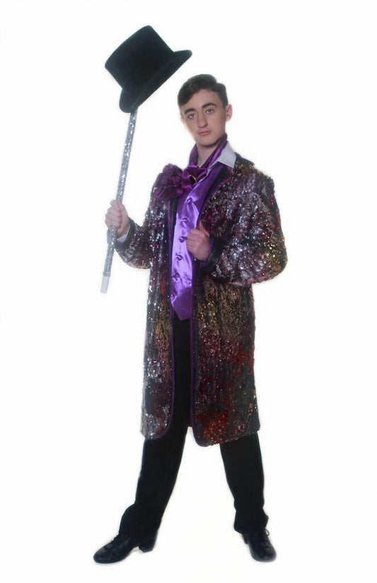 Purple Silver Wonka Reversible Sequin Tailcoat
