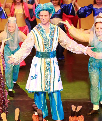 Aqua Gold White Silver Reversible Aladdin Coat