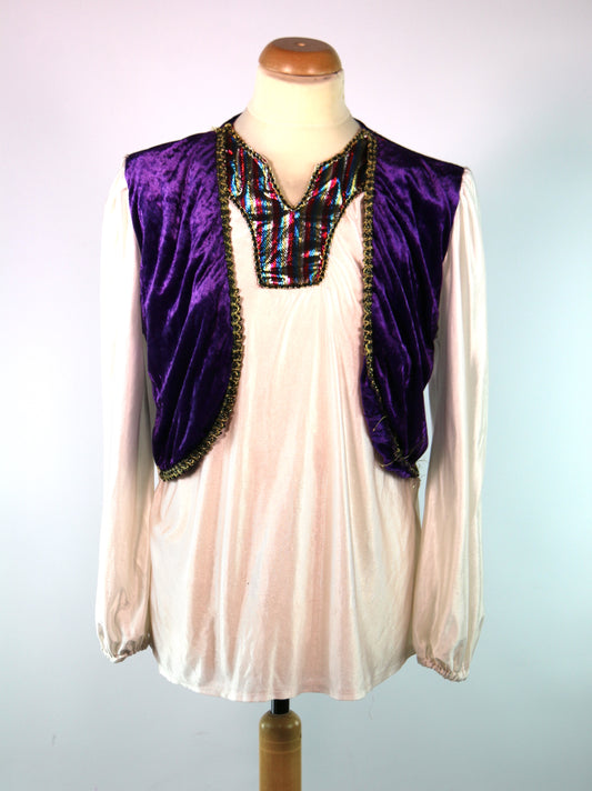 Purple White Arabian Waistcoat Tunic