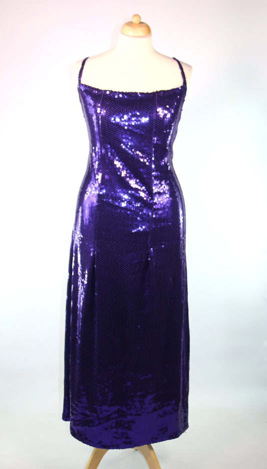Purple  Long Dreamgirl Fishscale Dress