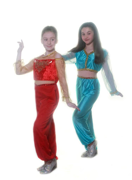 Junior Arabian Two Pieces Aqua/Red