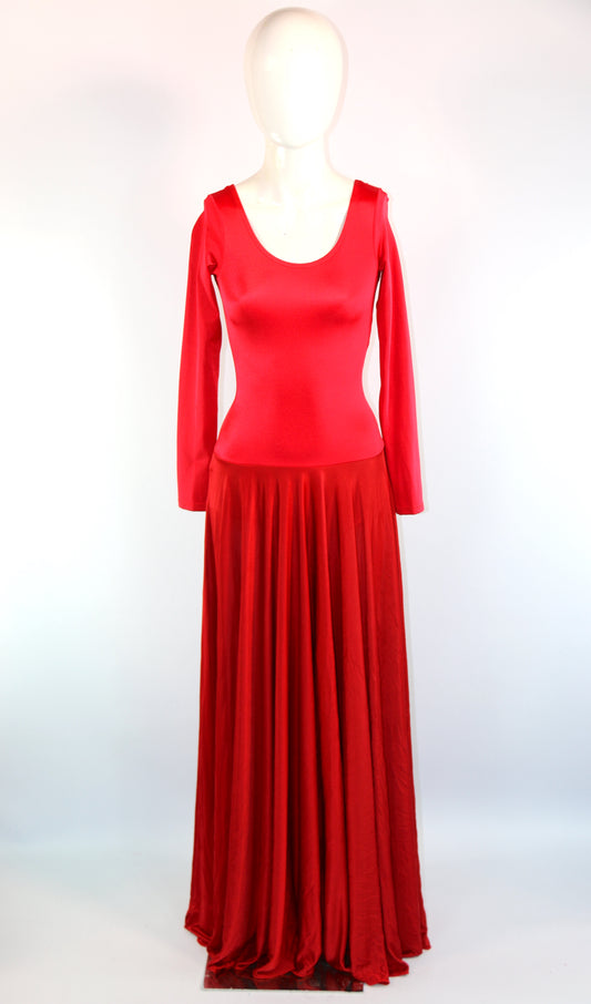 Black Red Dance Basic Lycra Dress