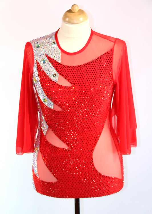 Red Diamonte Diva Circus Leotard