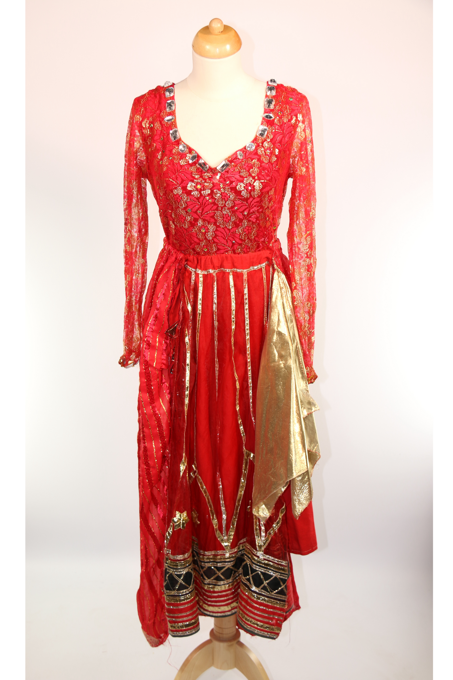 Red Gold Arabian Two Piece