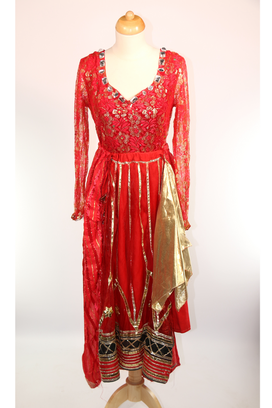 Red Gold Arabian Two Piece