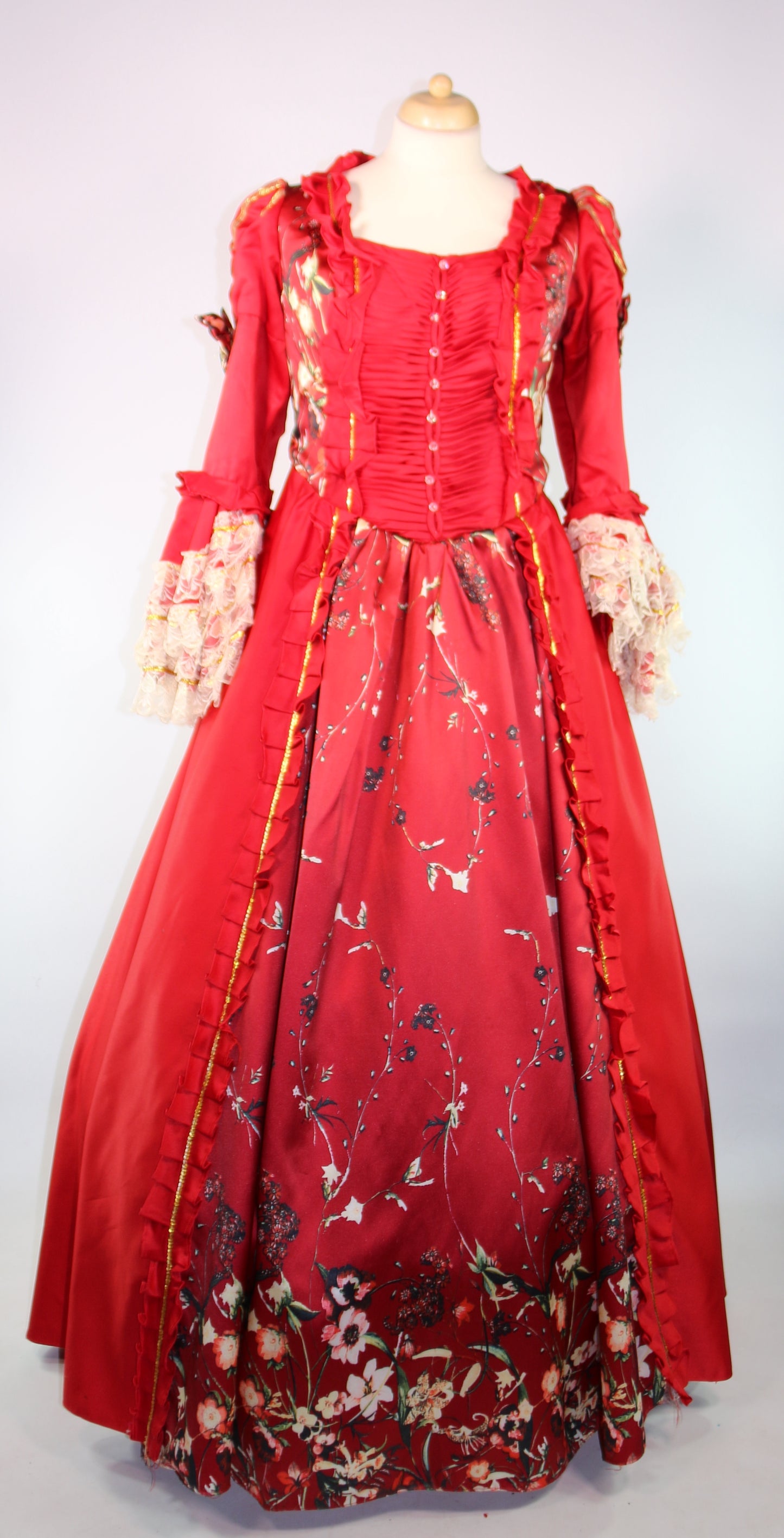 Red Gold Queen Mary Panto Deluxe Gown