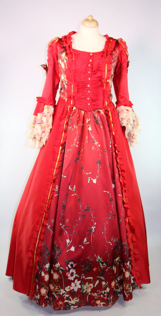 Red Gold Queen Mary Panto Deluxe Gown
