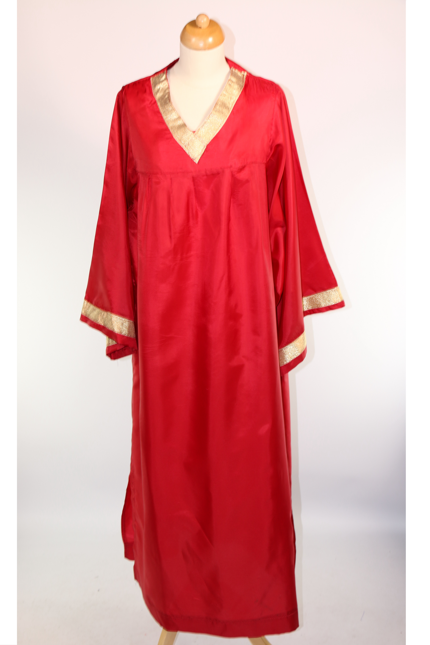 Red Wine Gospel Robe With Gold Trim