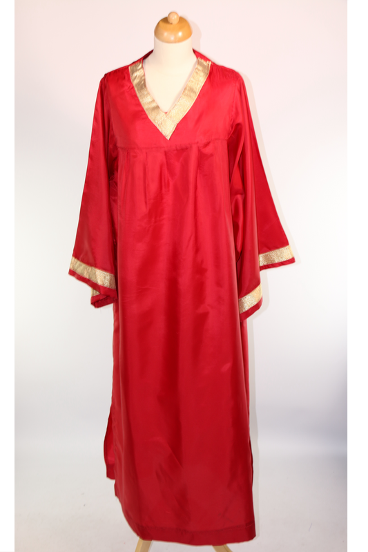 Red Wine Gospel Robe With Gold Trim