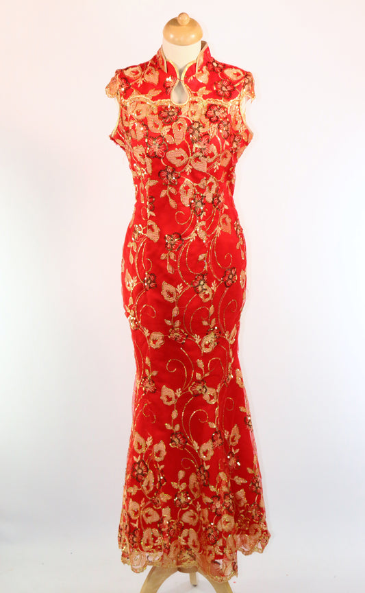Red Mandarin Dress