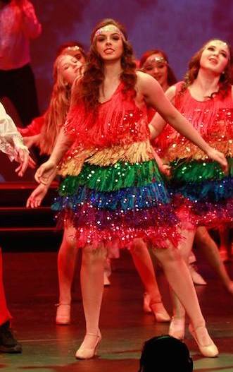 Red Multi Rainbow Fringe Dress
