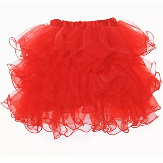 Red Puffball Skirt