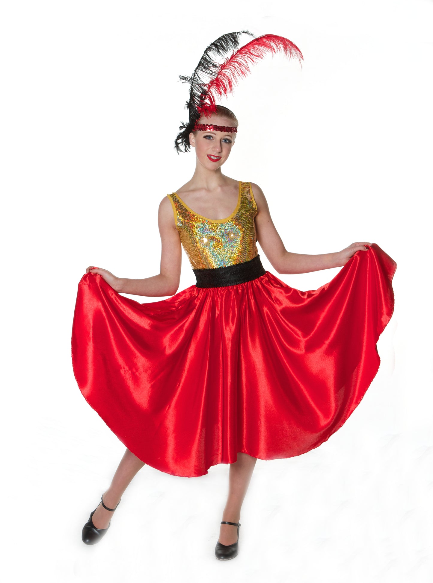 Red Satin Jive Skirt