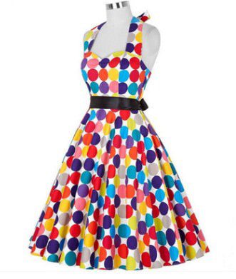Multi Vintage Rockabilly Dresses Print