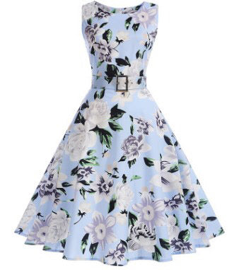 Multi Vintage Rockabilly Dresses Print