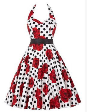 Multi Vintage Rockabilly Dresses Print