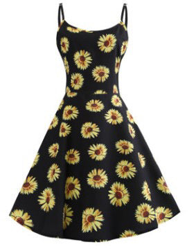 Multi Vintage Rockabilly Dresses Print