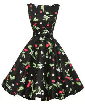 Multi Vintage Rockabilly Dresses Print