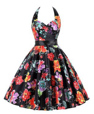 Multi Vintage Rockabilly Dresses Print