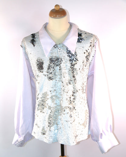 Reversible Sequin Shirt Tops