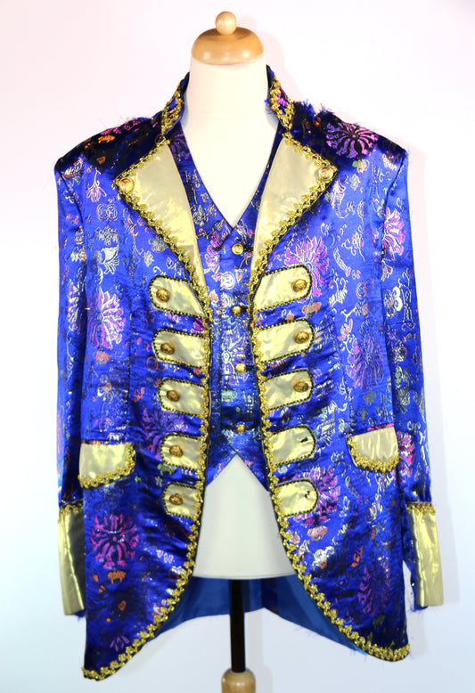Royal Blue Brocade Court Two Piece Panto Deluxe