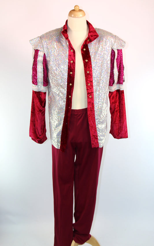 Sammy Silver Wine Panto Deluxe Suit