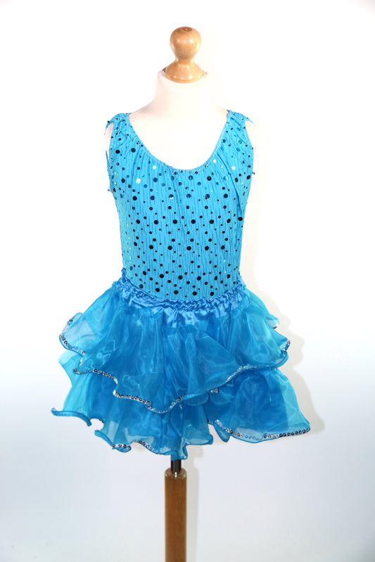 Blue Aqua Glitter Sequin Leotards
