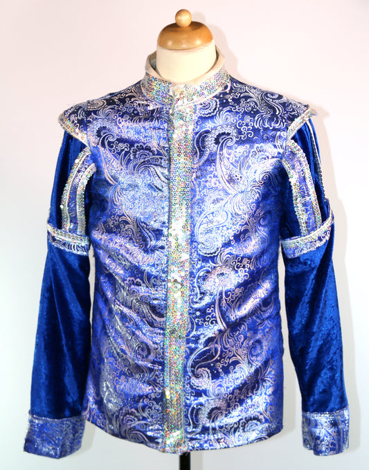 Silver Blue Brocade Sammy Tunic Panto Deluxe