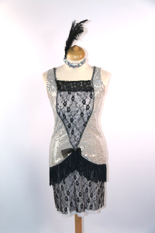 Silver Drop Waist Flapper Dress