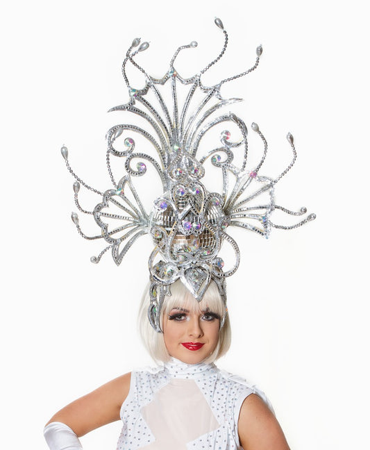 Silver Futurama Disco Deluxe Diamonte Headdress