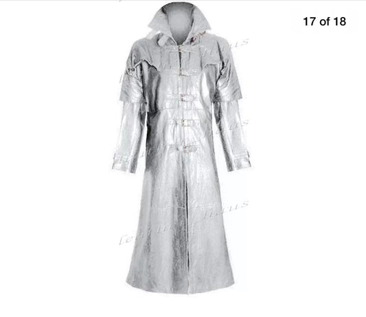 Silver Metallic Tin Man Trench Coat