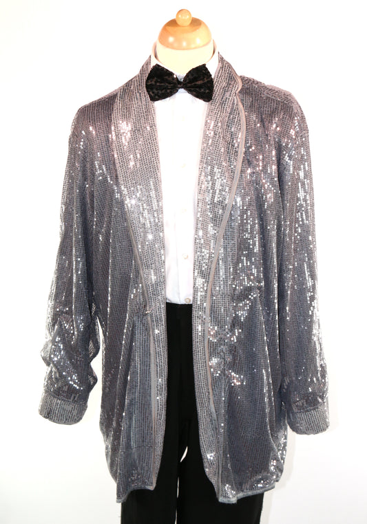 Silver Sequin Blazer Jacket