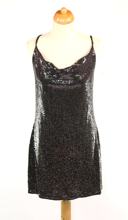 Spaghetti Strap Sequin Disco Dress Various