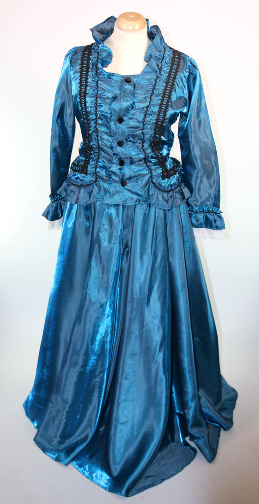 Blue Red Black Grey Green Victorian Female Two Piece Suits