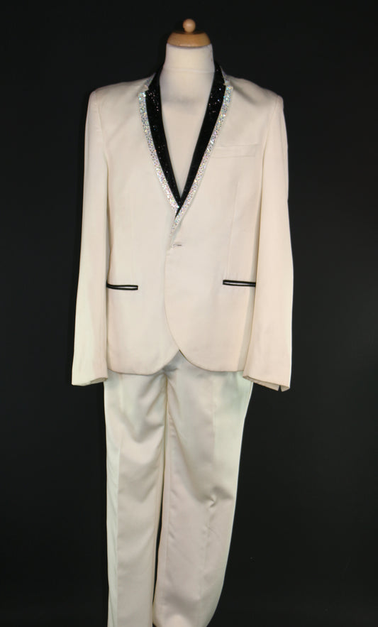 White Bling Diamonte Suit