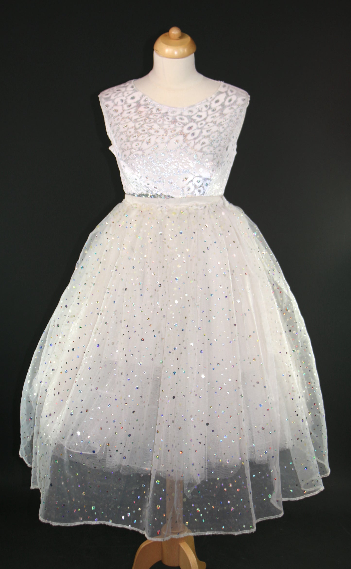 White Diamonte Tulle Romantic Skirt