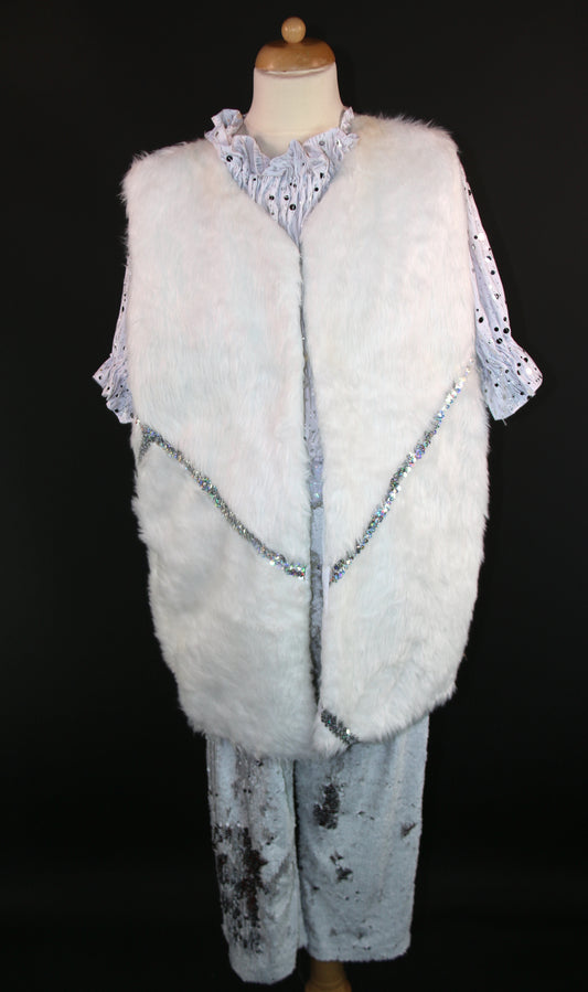 White Fur Sequin Deluxe Character Suit