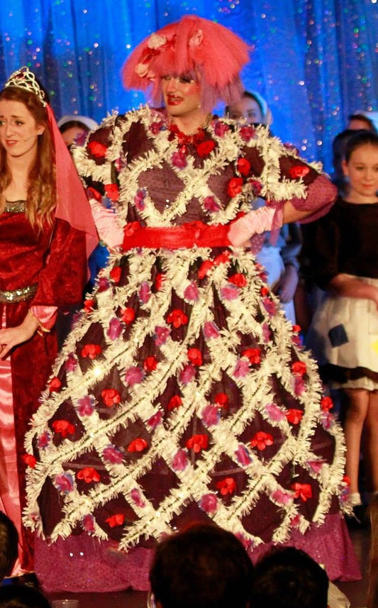 White Pink Blue Diamond Flower Dame Dress