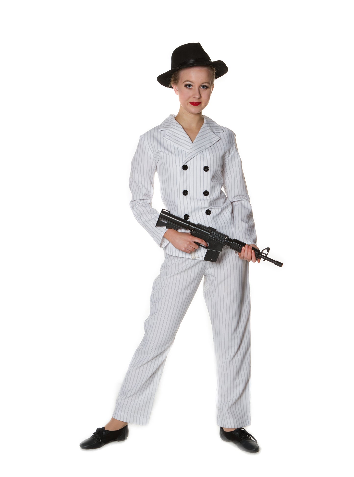 White Pinstripe Trousers