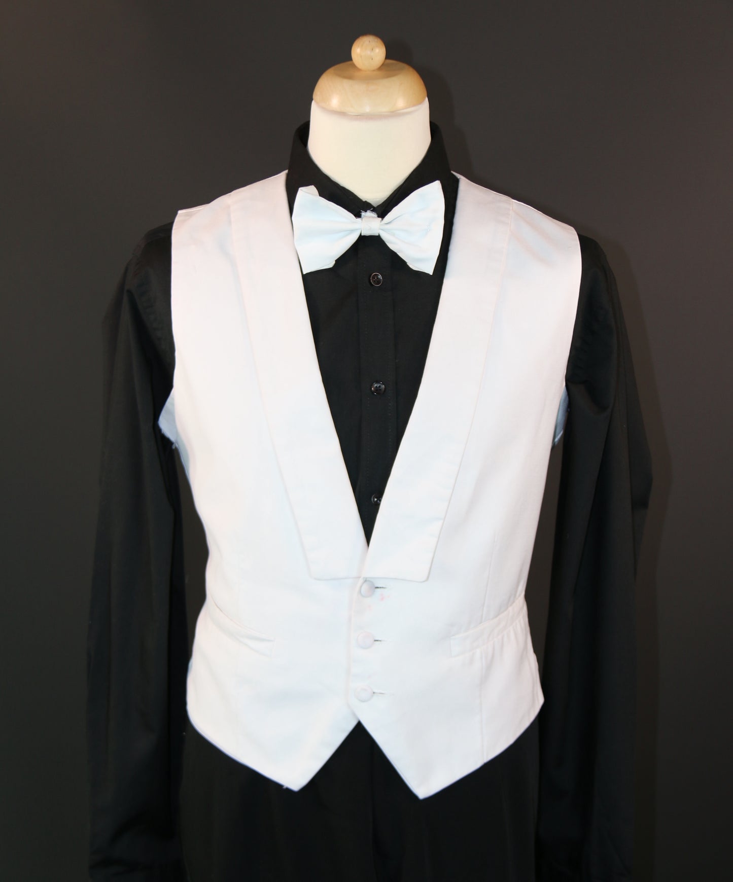 White Shawl Collar Formal Waistcoat